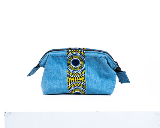 Yellow Upcycled Jean Toiletry Bags UJT-0105