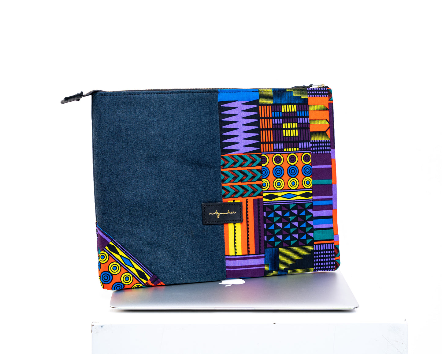 Multi-color Imara Denim Laptop Bag ID108