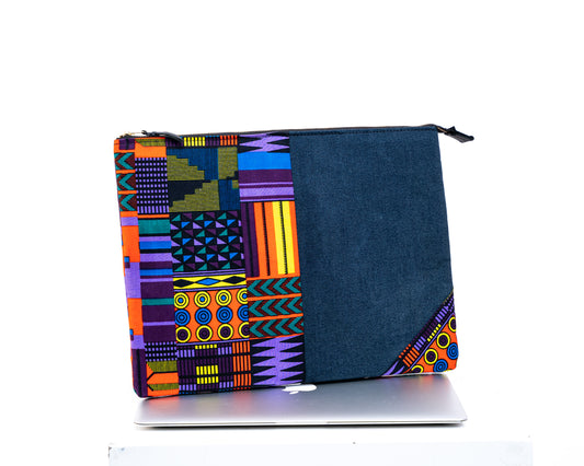 Multi-color Imara Denim Laptop Bag ID108