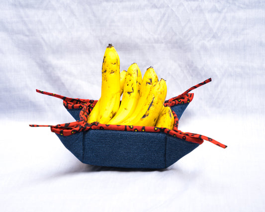 Dark-Red Upcycled Jean Storage JST007