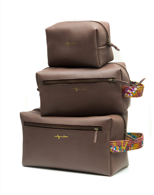 Brown Leather Washbag LW0101