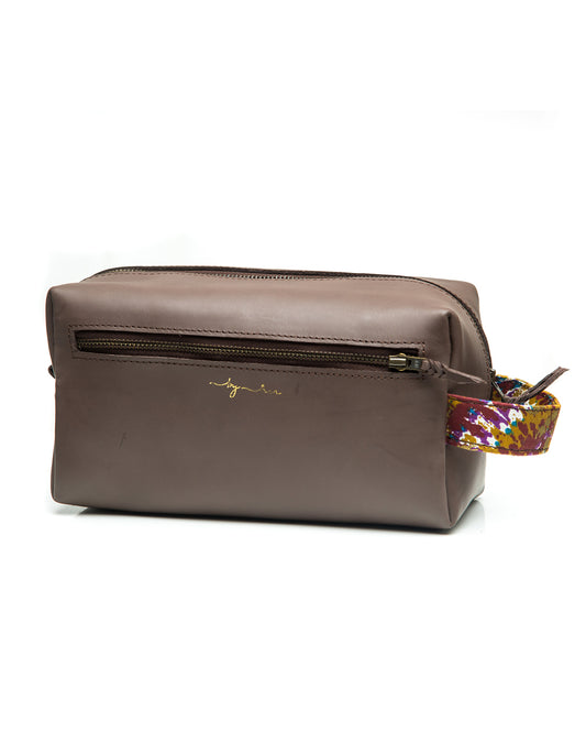 Brown Leather Washbag LW0101