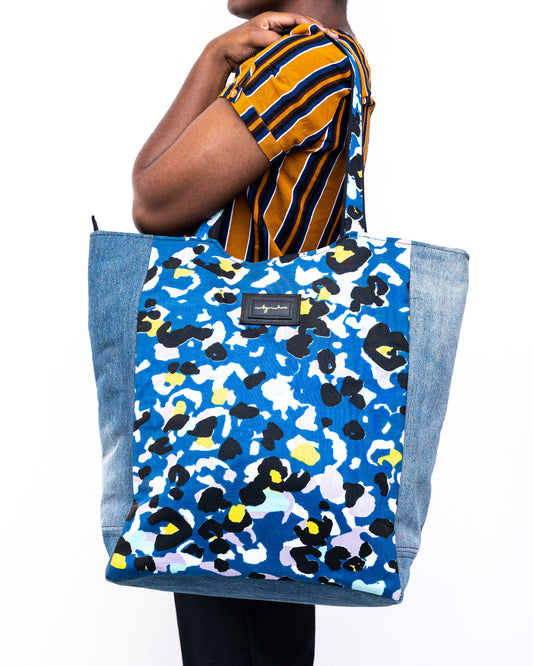 Blue Pattern SUNNY Tote Bag ST505