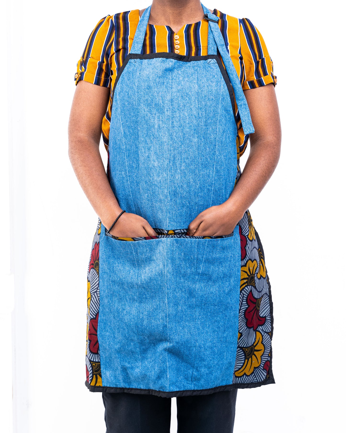 Dark Upcycled Jean Apron AP005