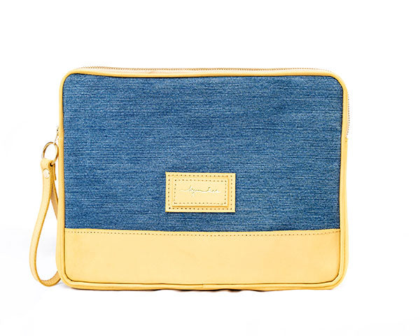 Yellow Upcycled Jean Ipad Bag UJI-0102