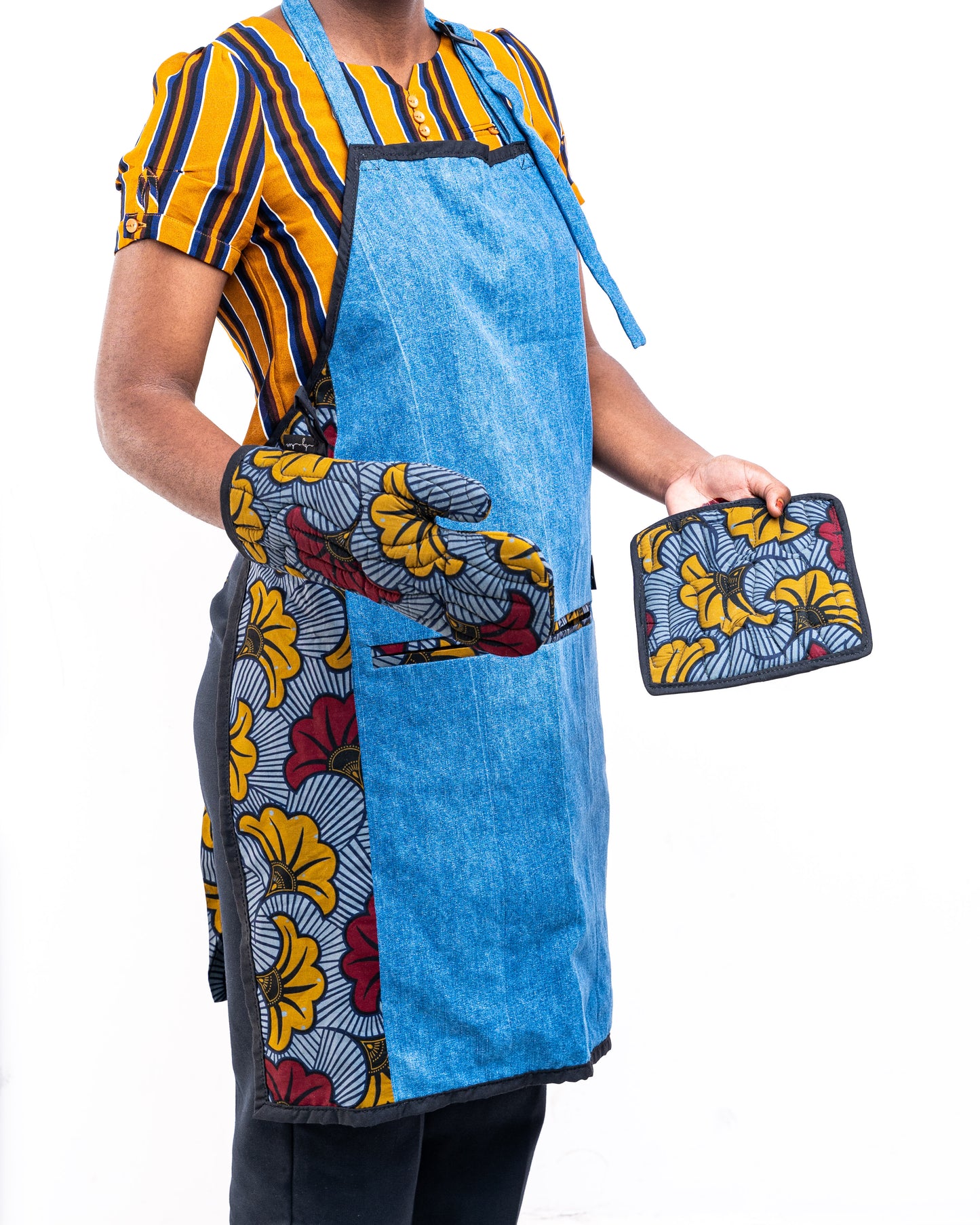 Dark Upcycled Jean Apron AP005