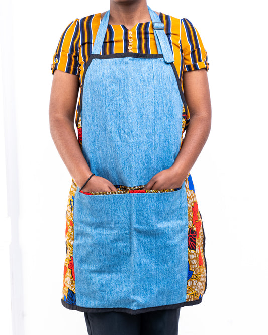 Beige Upcycled Jean Apron AP004