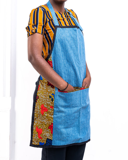 Beige Upcycled Jean Apron AP004