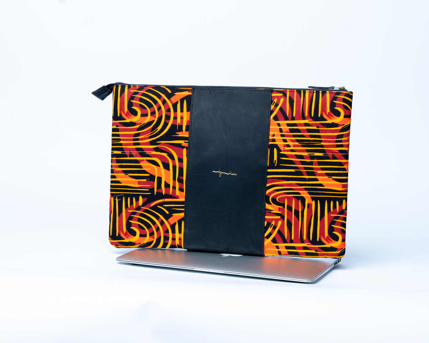 Black/Orange patterned Jazzy Laptop Bag JA130