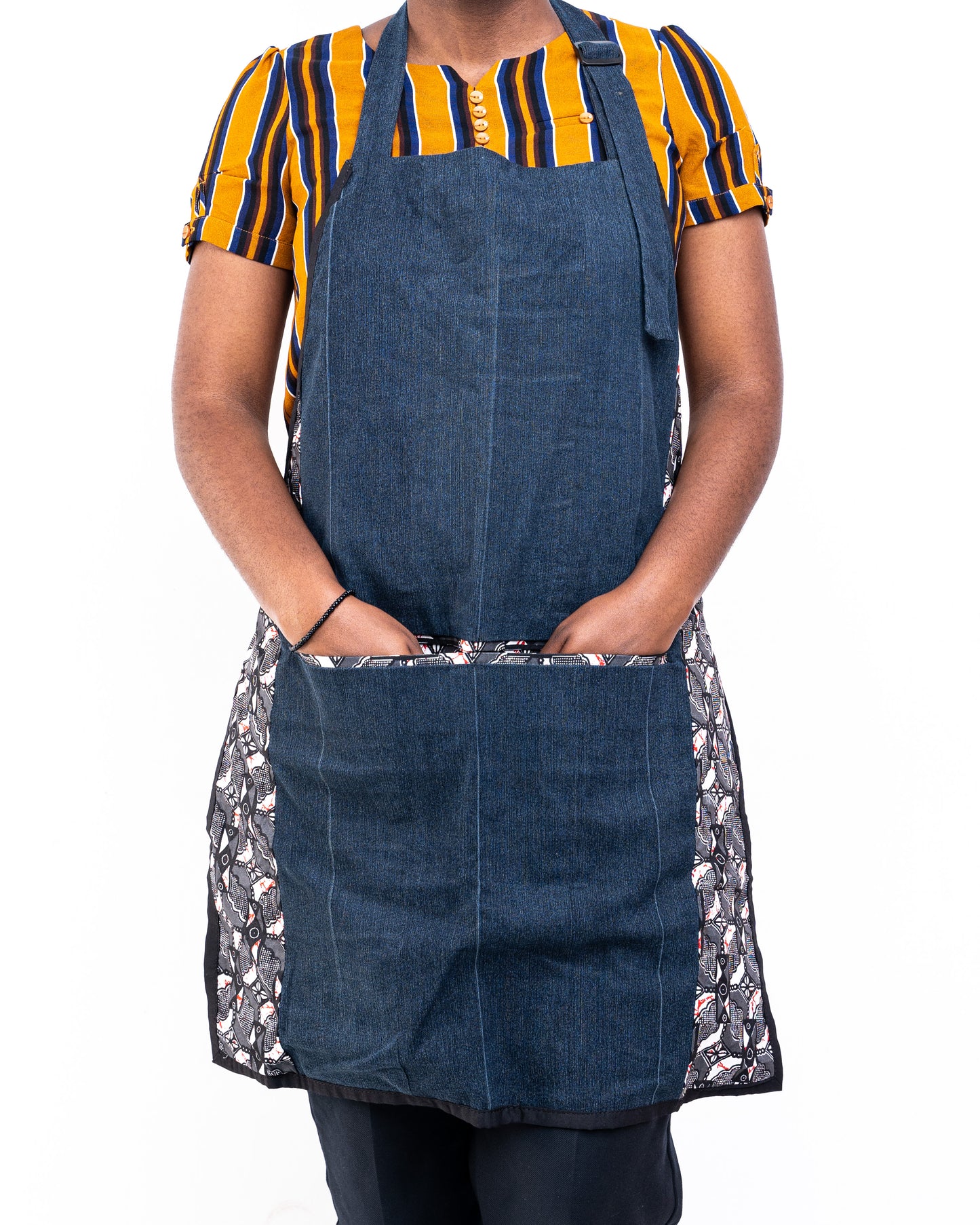 Gray Upcycled Jean Apron AP002