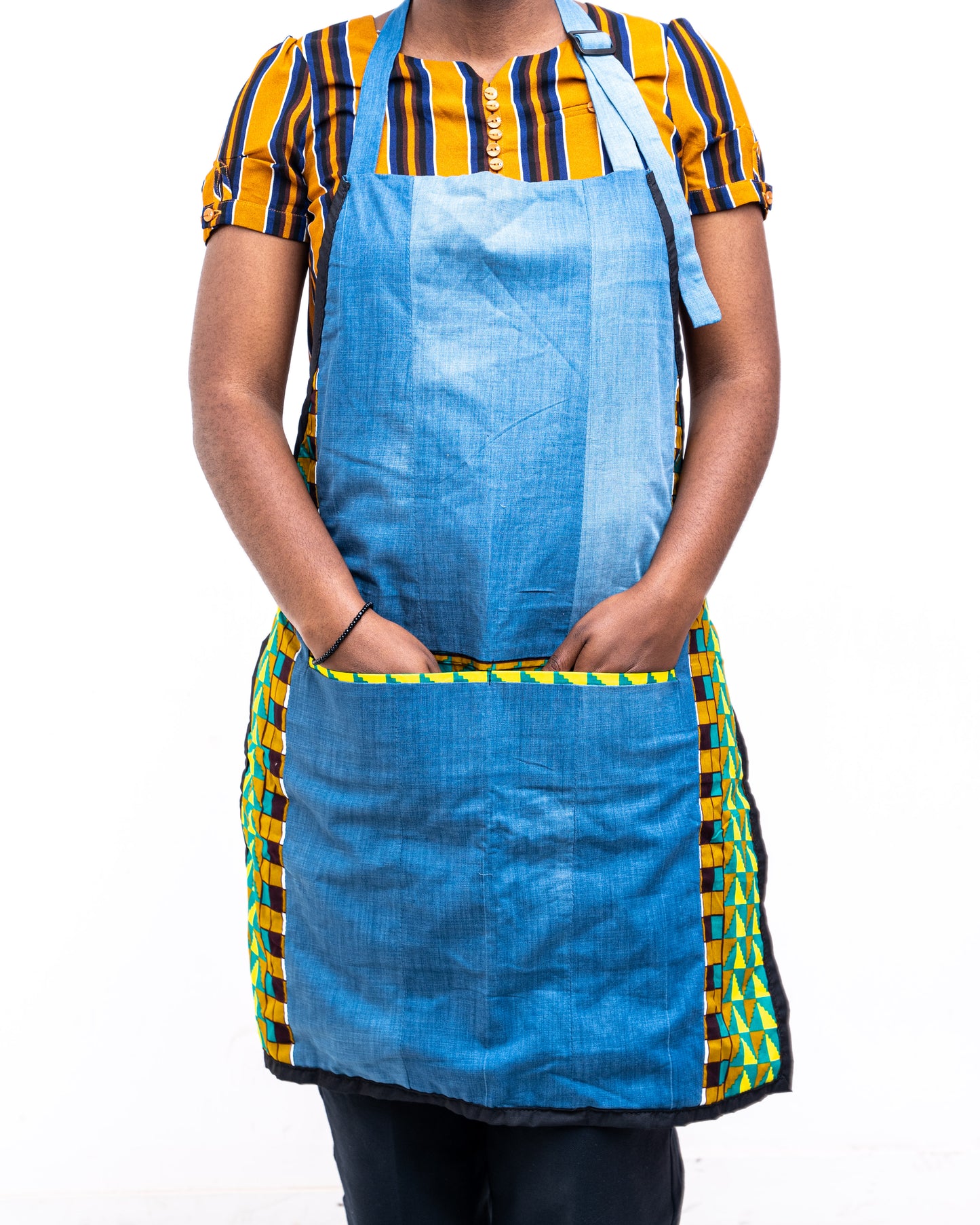 Green Upcycled Jean Apron AP003