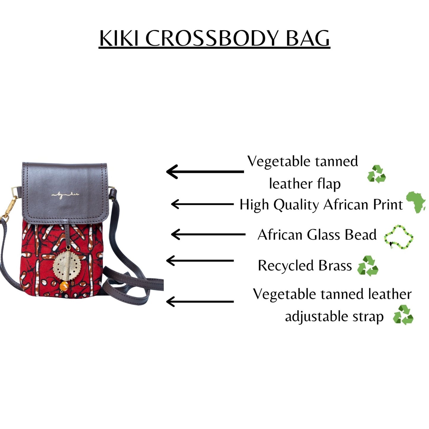 Red patterned KIKI Crossbody Cr229