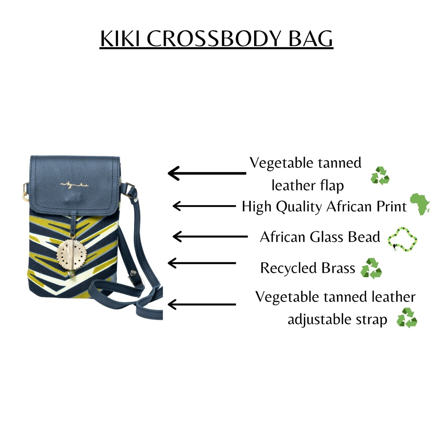 Black and yellow patterned crossbody bag Cr227