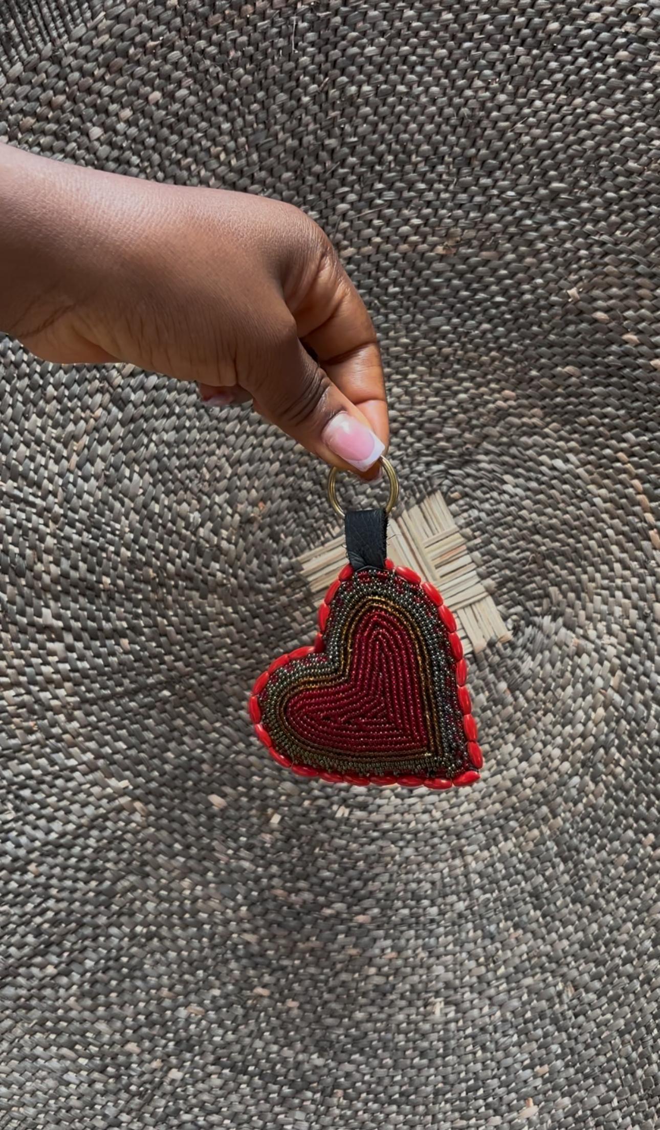 Heart Beaded Keyring HK07