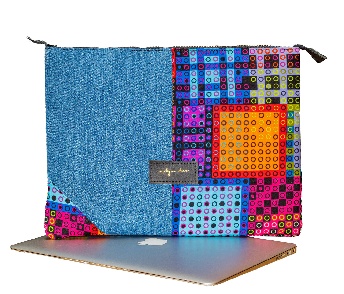 Multi-color Imara Denim Laptop Bag ID103