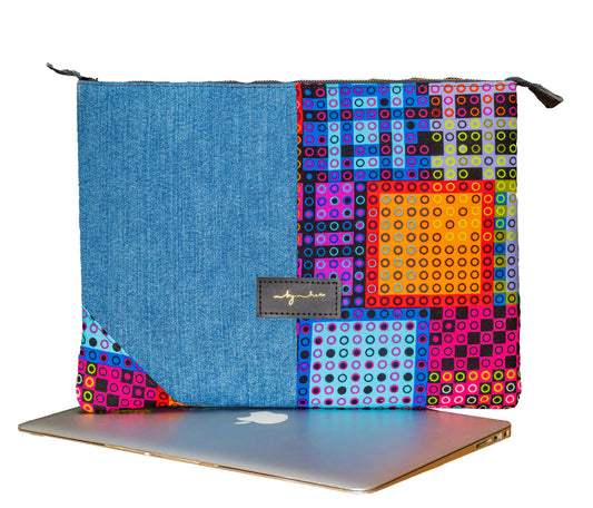Multi-color Imara Denim Laptop Bag ID103