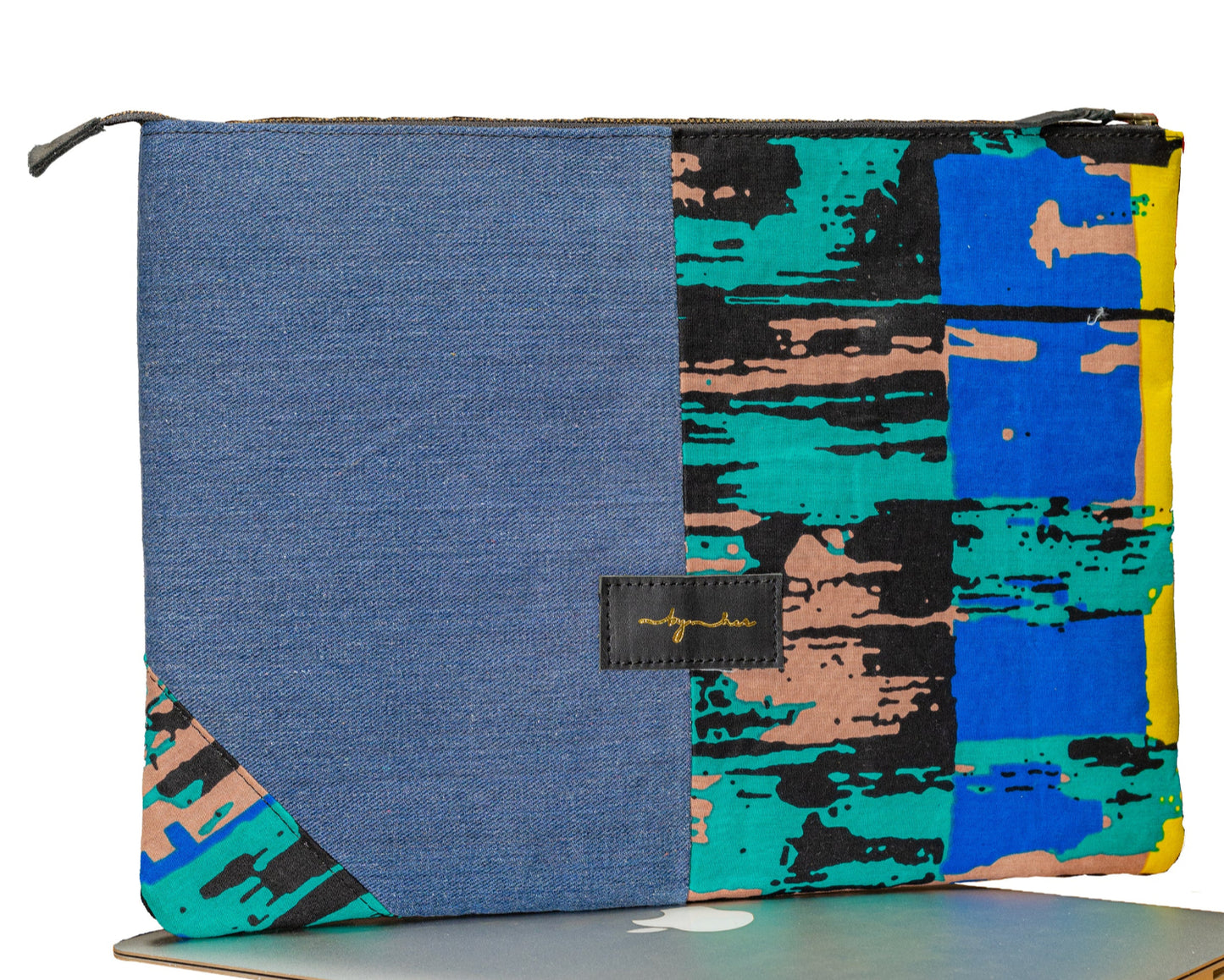 Green Imara Denim Laptop Bag ID101