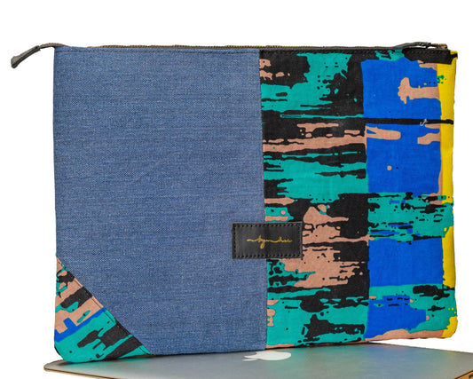 Green Imara Denim Laptop Bag ID101