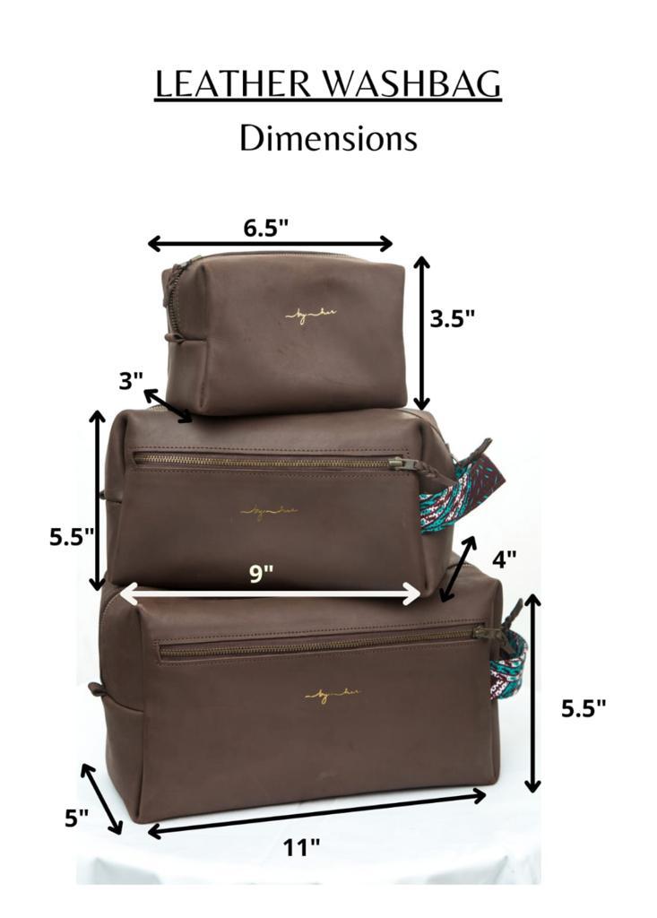 Brown Leather Washbag LW0101
