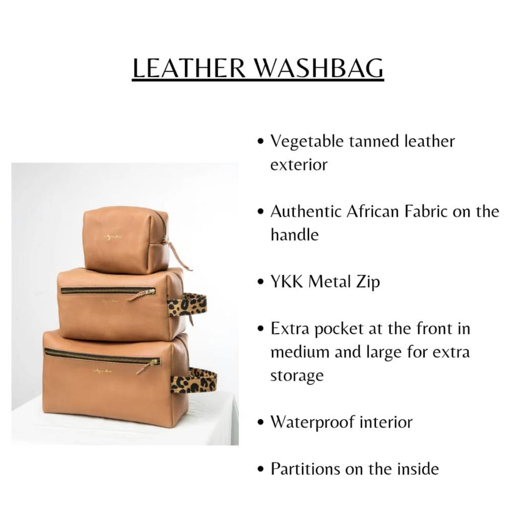 Brown Leather Washbag LW0101