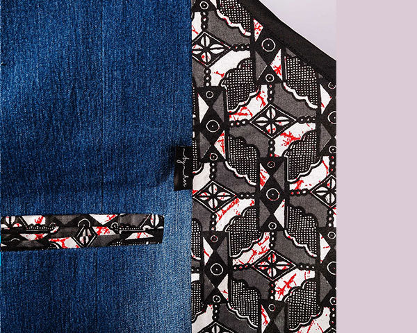 Gray Upcycled Jean Apron AP002