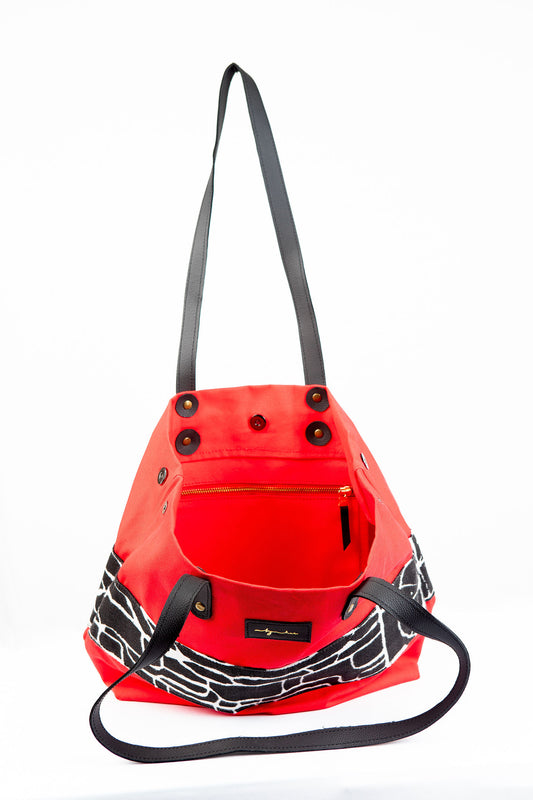 Red Flora Tote Bag FTB001