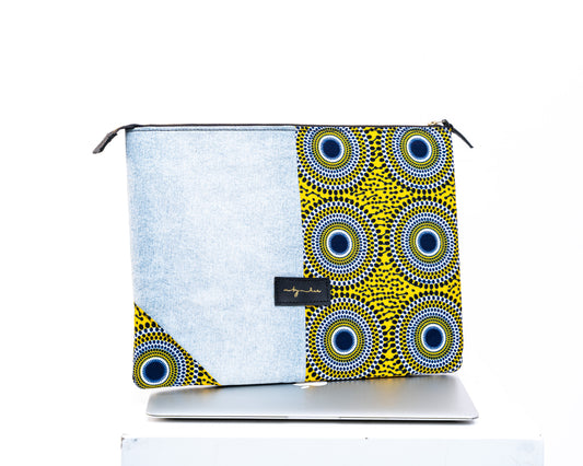 Yellow Imara Denim Laptop Bag ID107