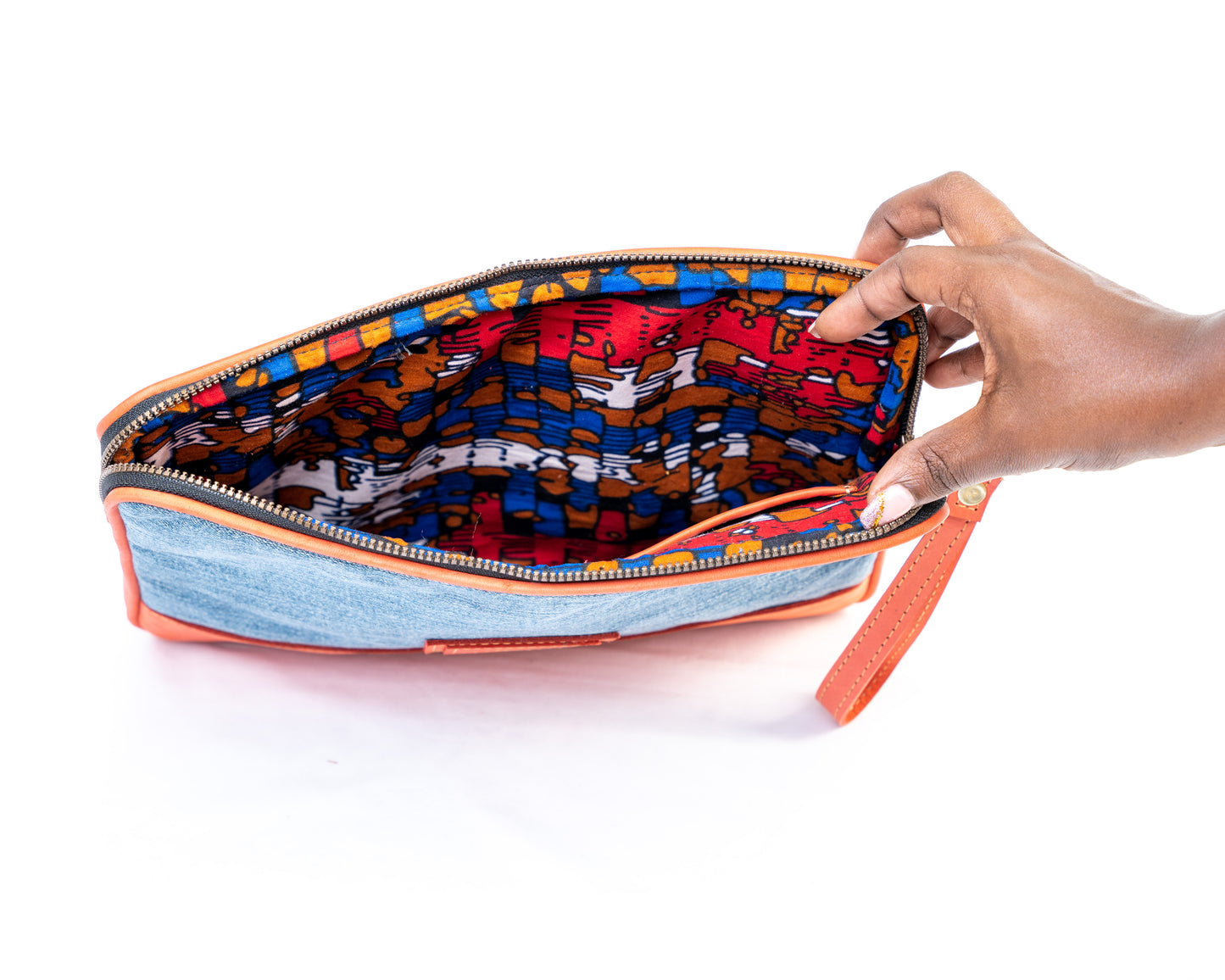 Orange Leather Jeans Ipad Sleeve