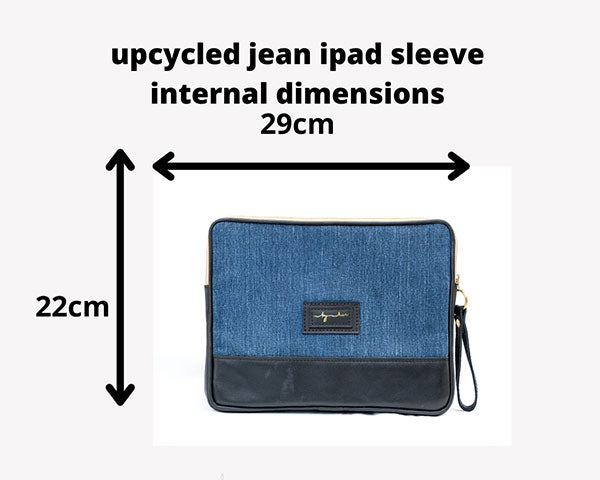 Black Upcycled Jean Ipad Bag UJI-0103