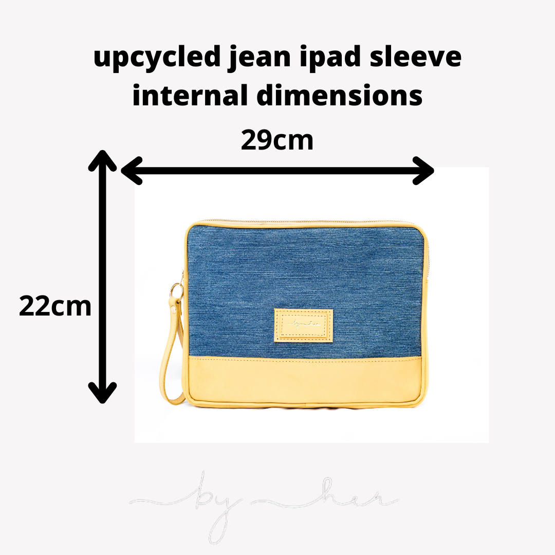Yellow Upcycled Jean Ipad Bag UJI-0102