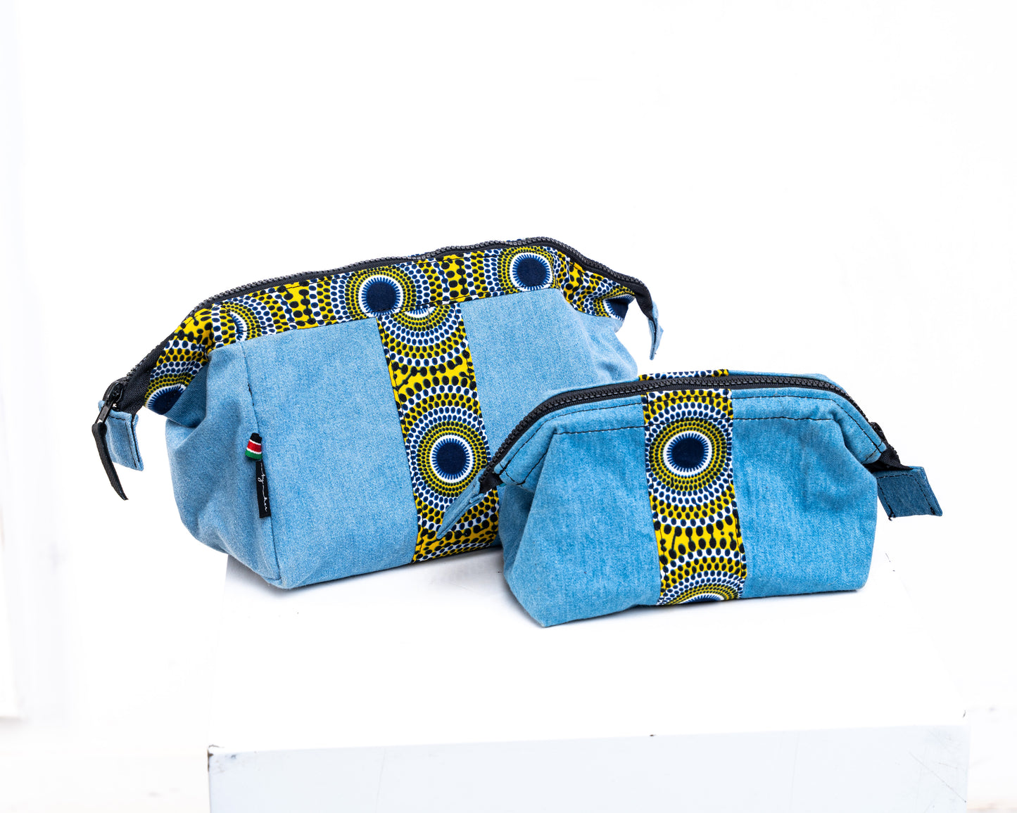 Yellow Upcycled Jean Toiletry Bags UJT-0105