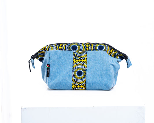 Yellow Upcycled Jean Toiletry Bags UJT-0105