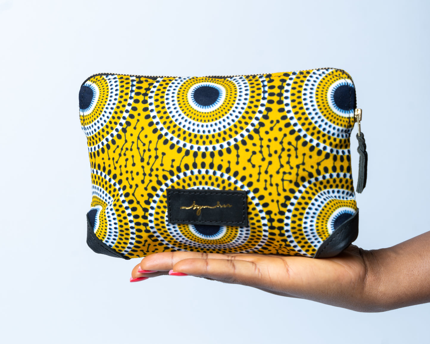 Yellow patterned Jazzy pouch JP113