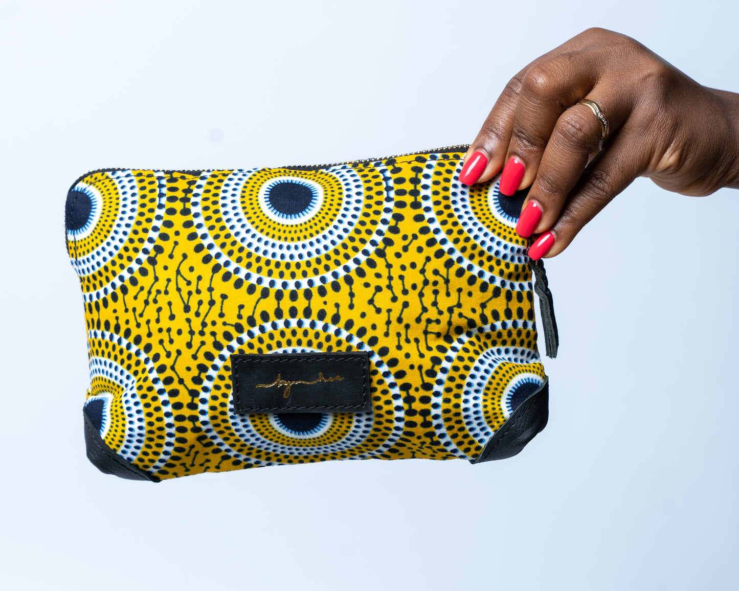 Yellow patterned Jazzy pouch JP113