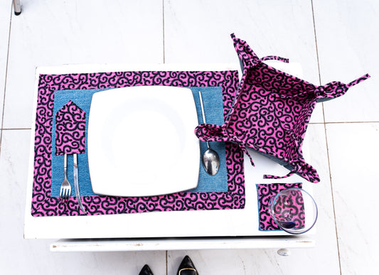 Pink Nuru Denim Dining Table DDTS04