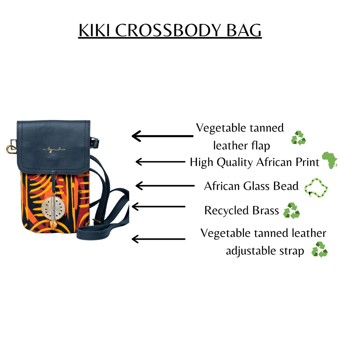 Orange/Black patterned  KIKI Crossbody Cr230