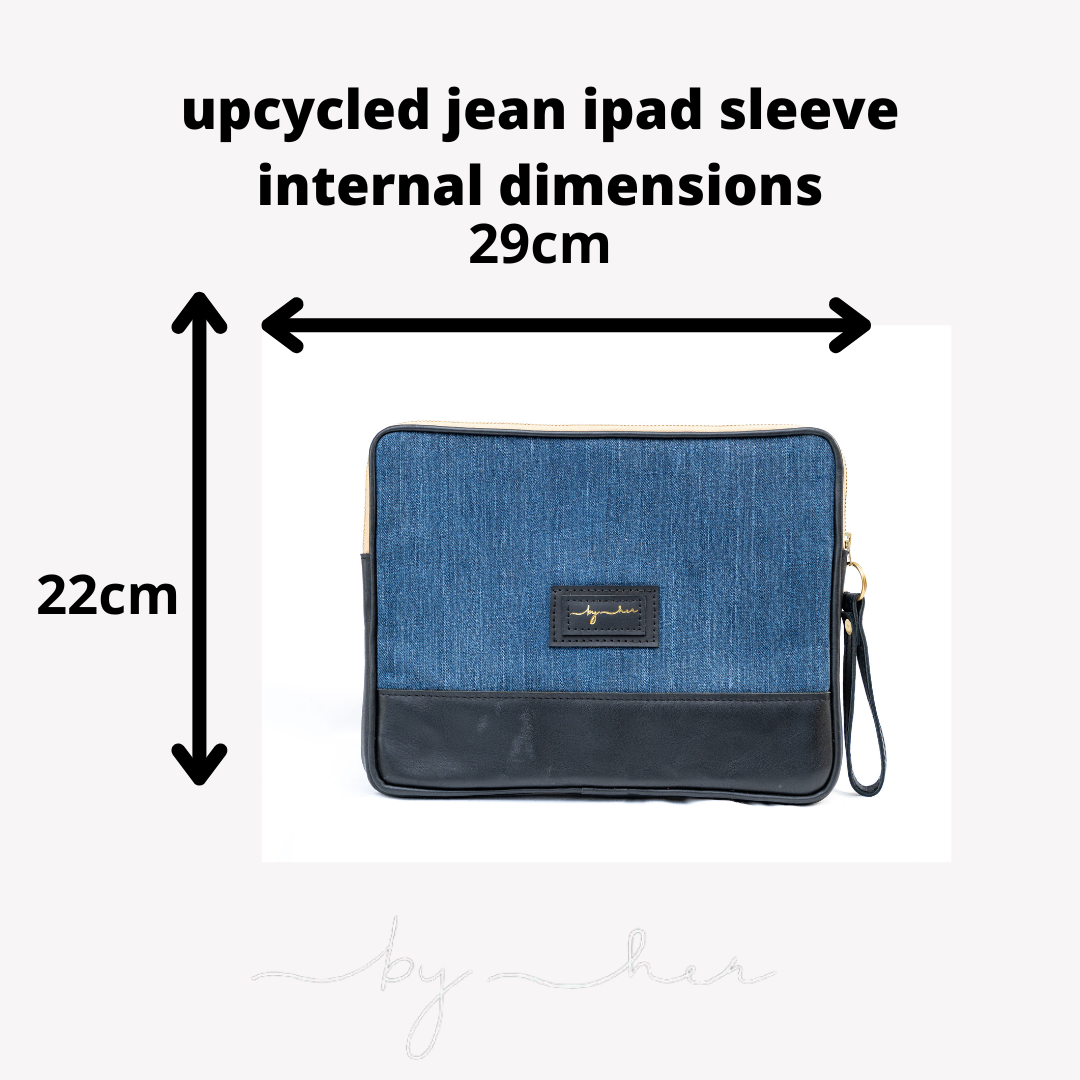 Black Leather Jeans Ipad Sleeve