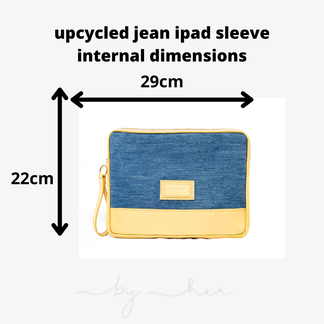 Yellow Upcycled Jean Ipad bag