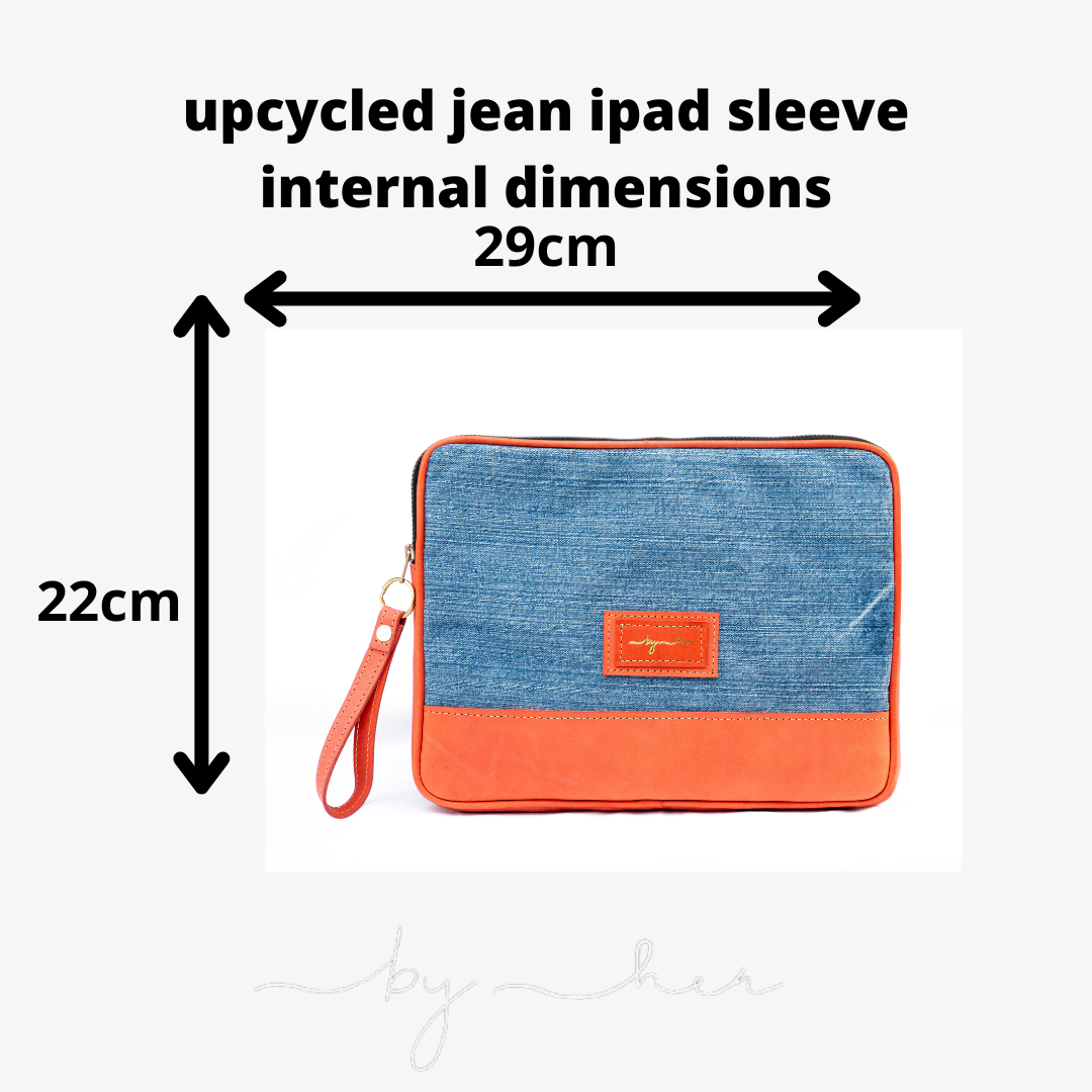 Orange Leather Jeans Ipad Sleeve