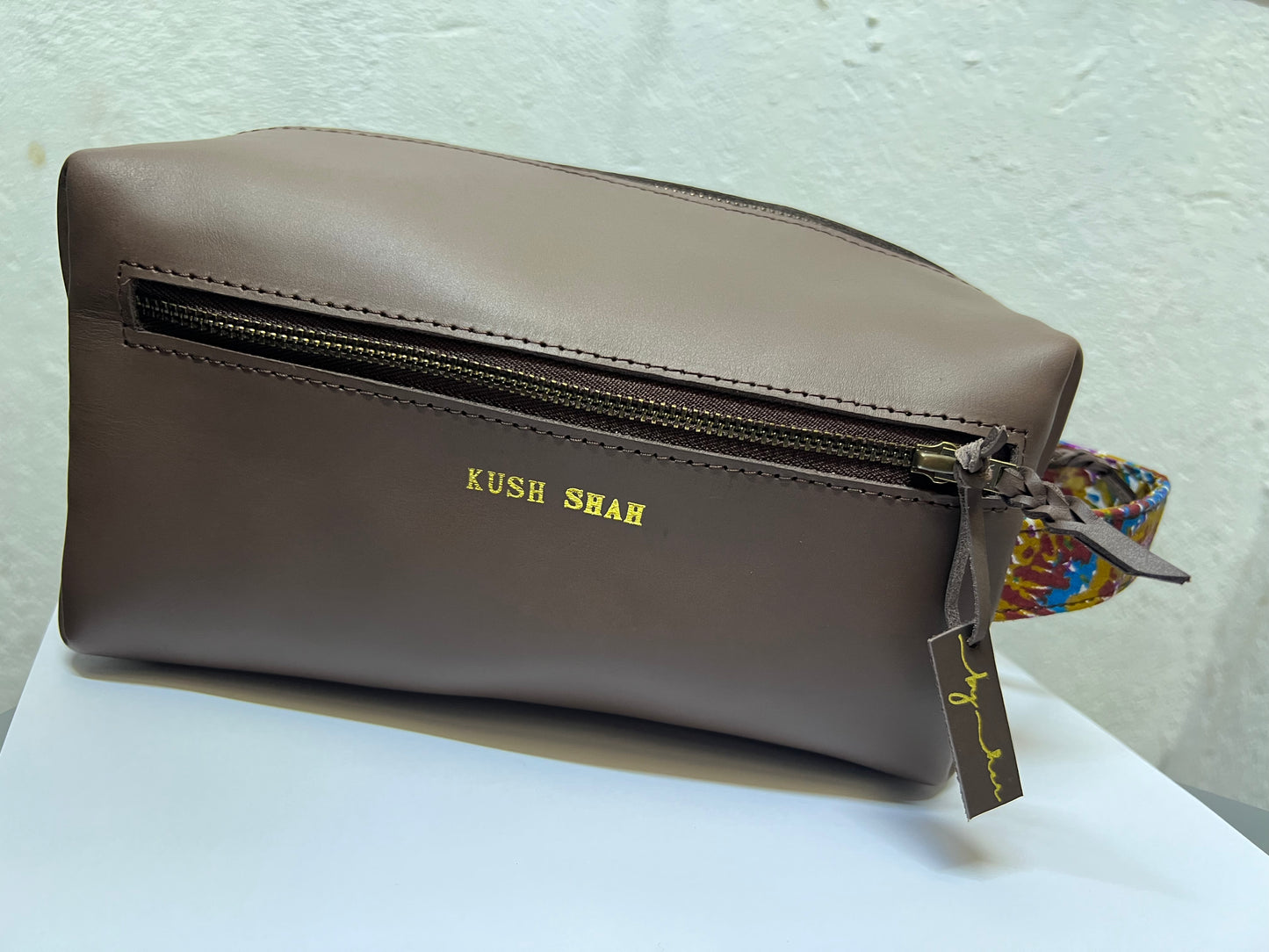 Brown Leather Washbag LW0101